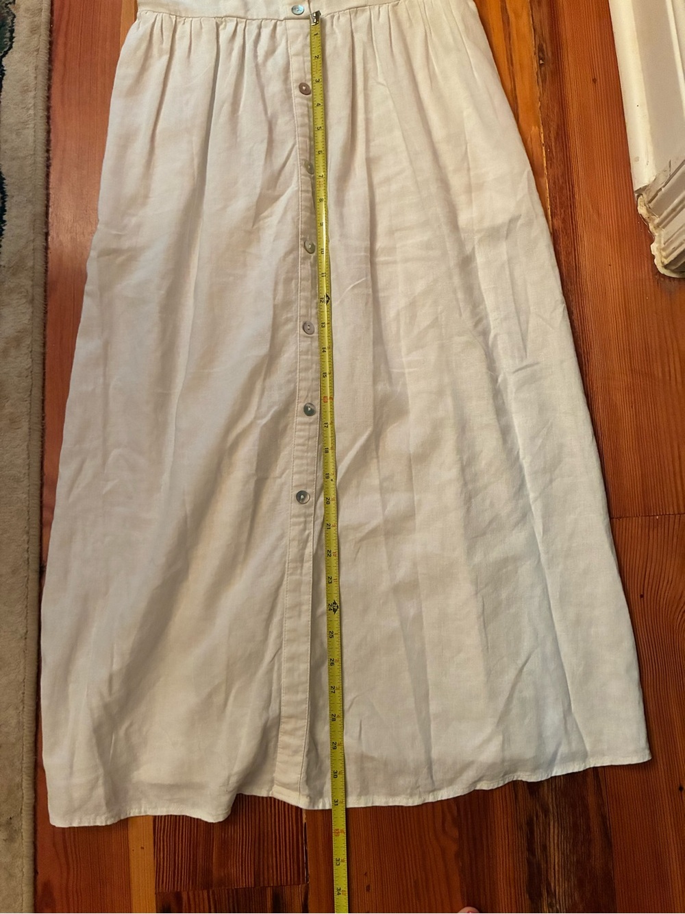 A New Day Women's Linen Blend Button-Front Maxi Dress with Spaghetti Straps Sz S - Picture 9 of 13